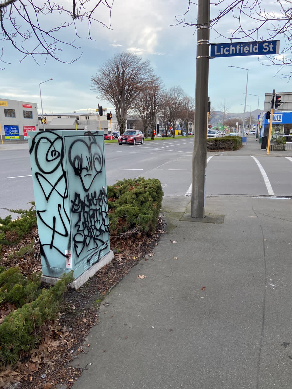 The photograph attached to this graffiti report