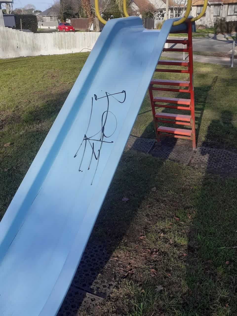 The photograph attached to this graffiti report