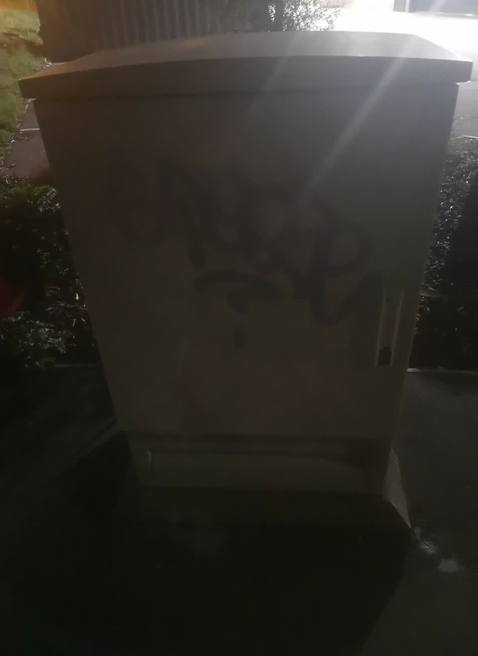 The photograph attached to this graffiti report