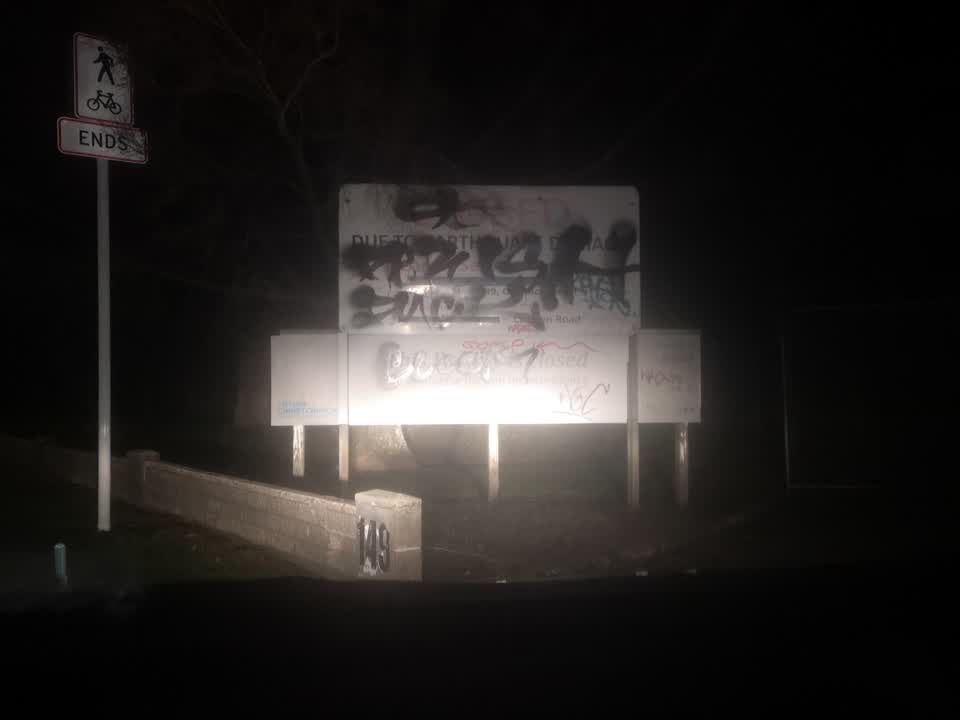 The photograph attached to this graffiti report