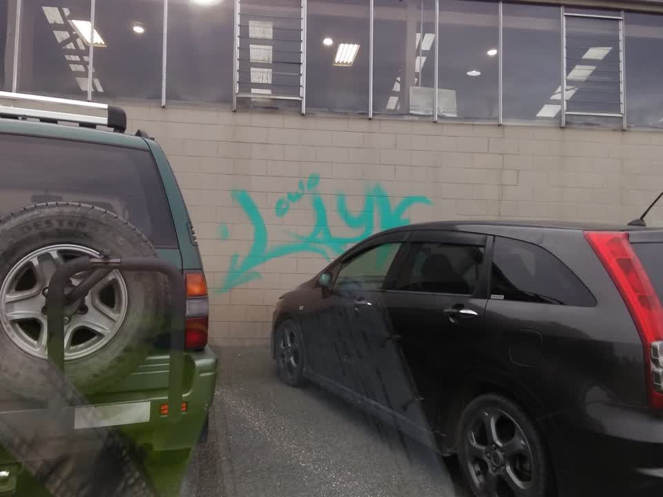 The photograph attached to this graffiti report