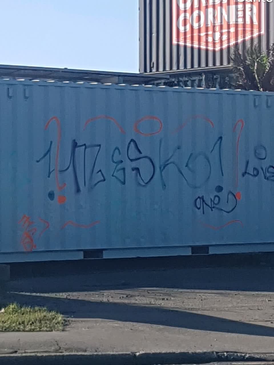 The photograph attached to this graffiti report
