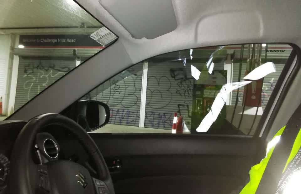 The photograph attached to this graffiti report