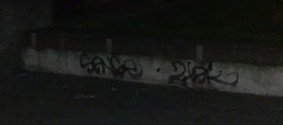 The photograph attached to this graffiti report