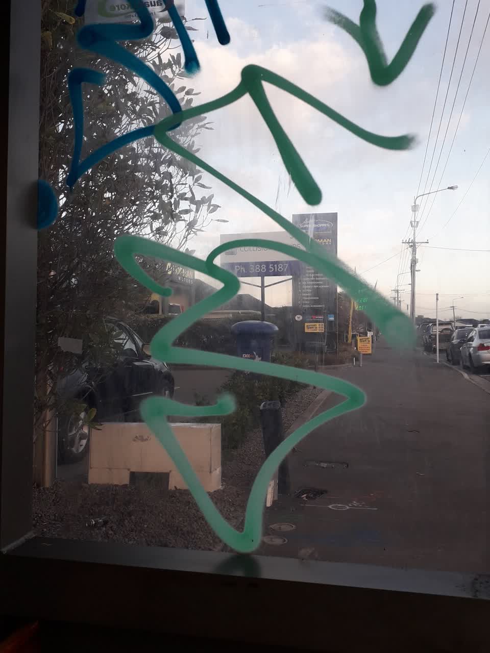 The photograph attached to this graffiti report