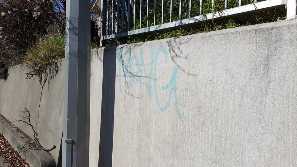 The photograph attached to this graffiti report