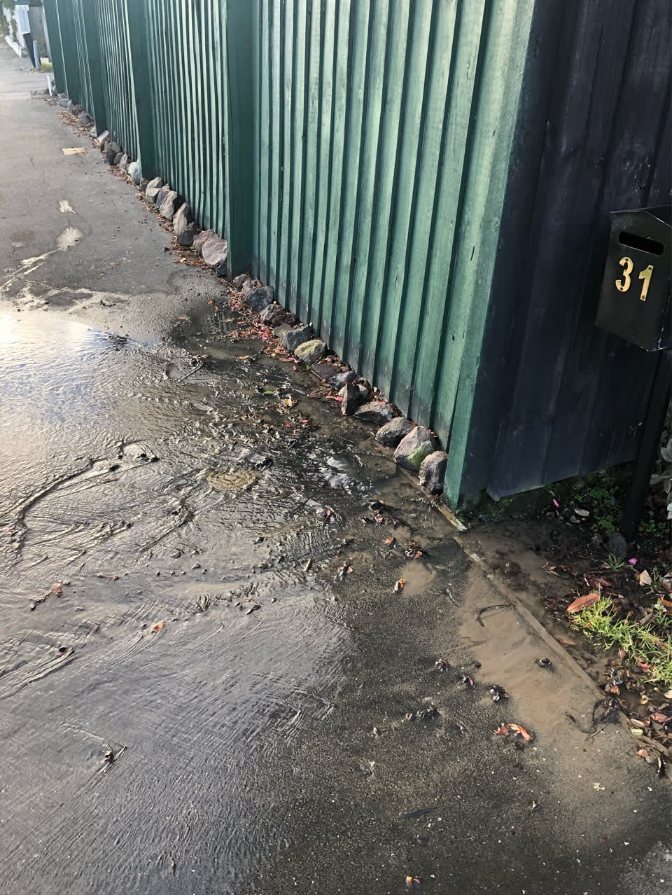 The photograph attached to this flooding report