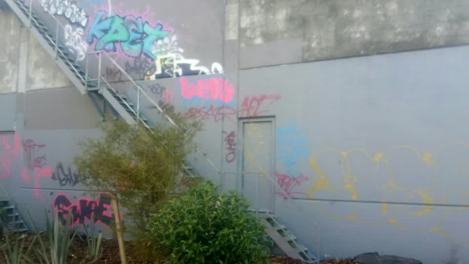 The photograph attached to this graffiti report