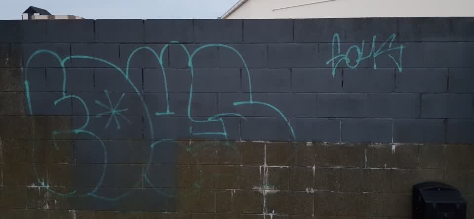 The photograph attached to this graffiti report