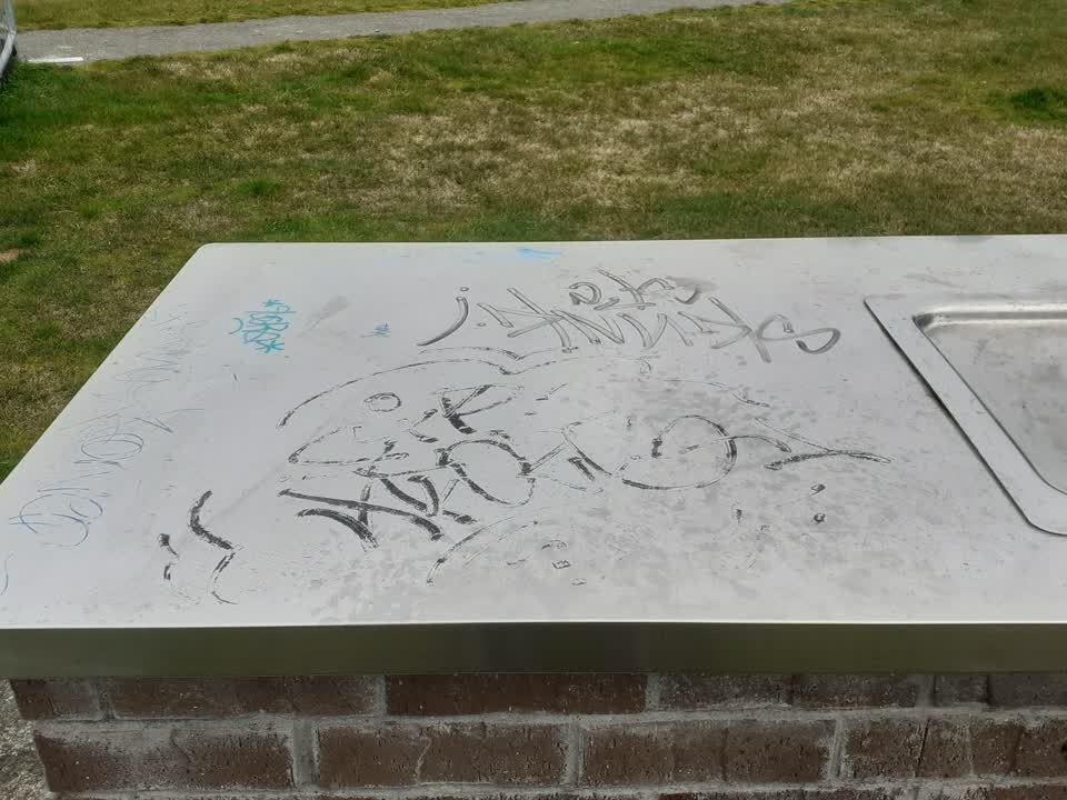 The photograph attached to this graffiti report