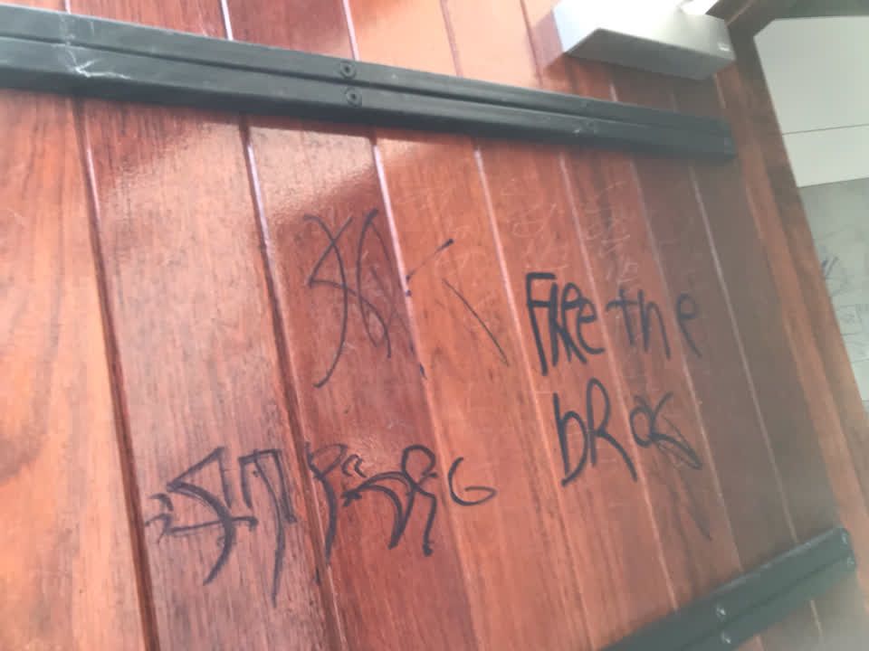 The photograph attached to this graffiti report