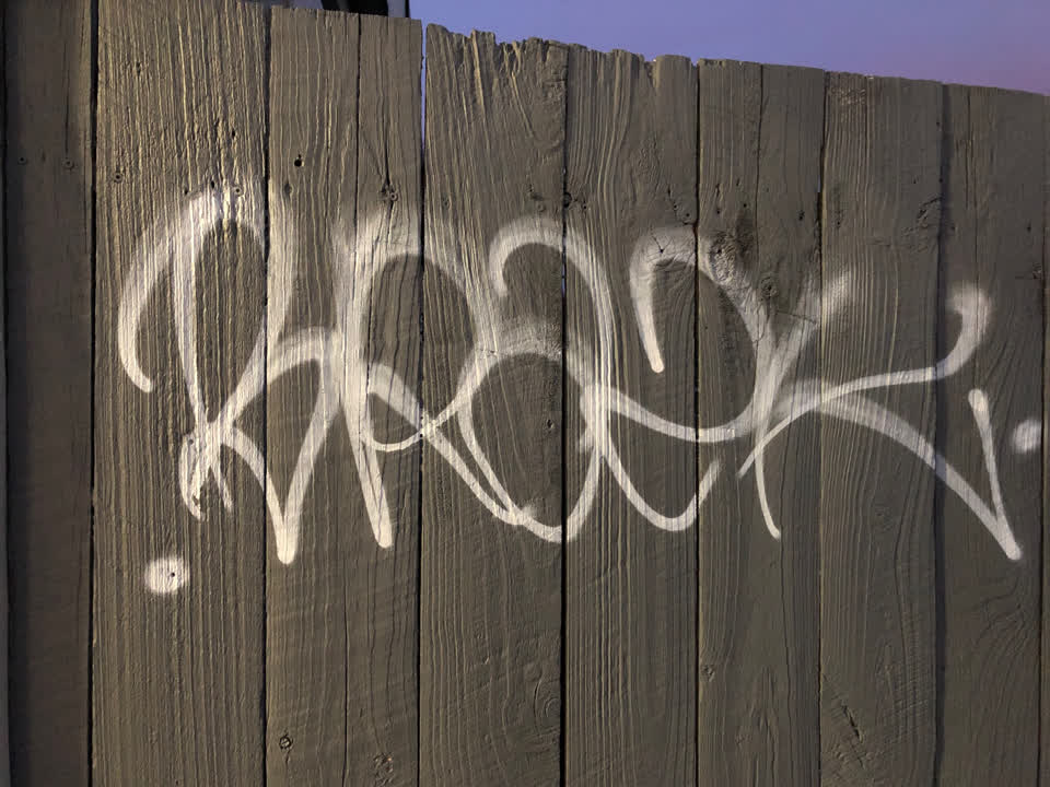 The photograph attached to this graffiti report