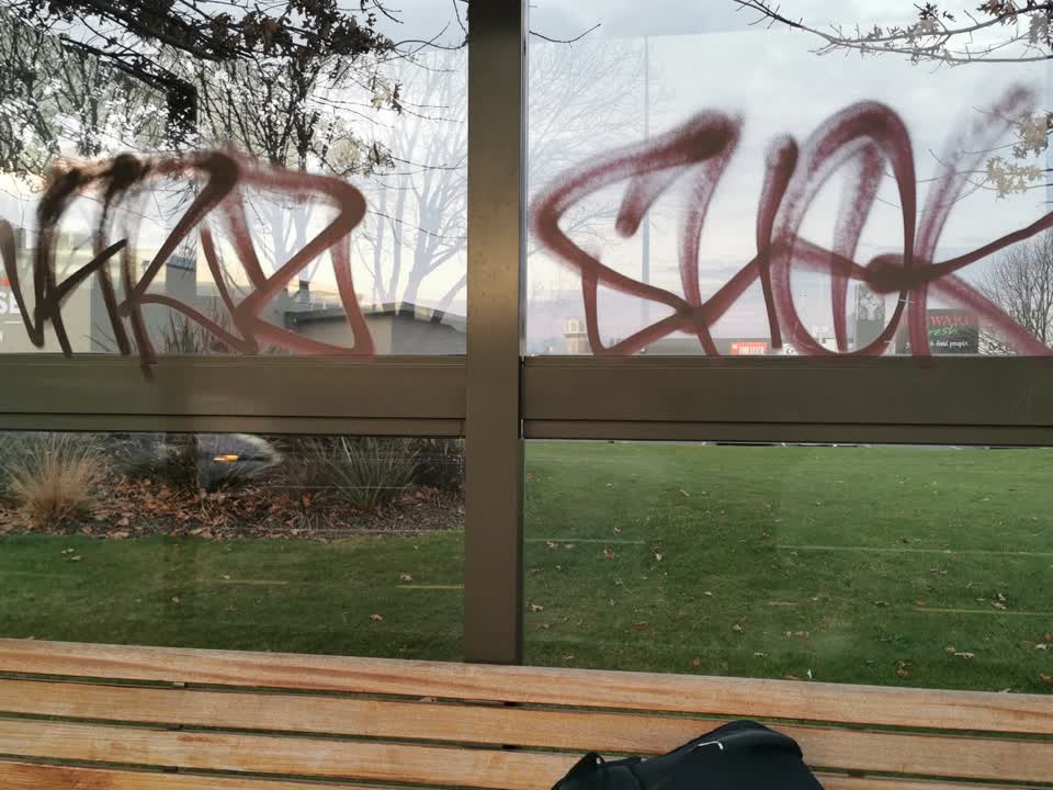The photograph attached to this graffiti report