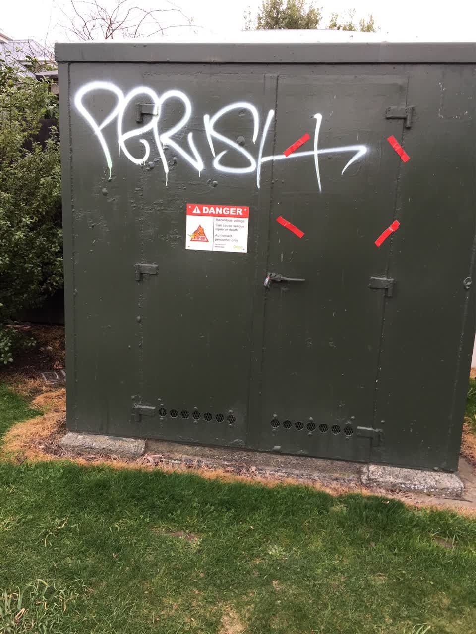 The photograph attached to this graffiti report