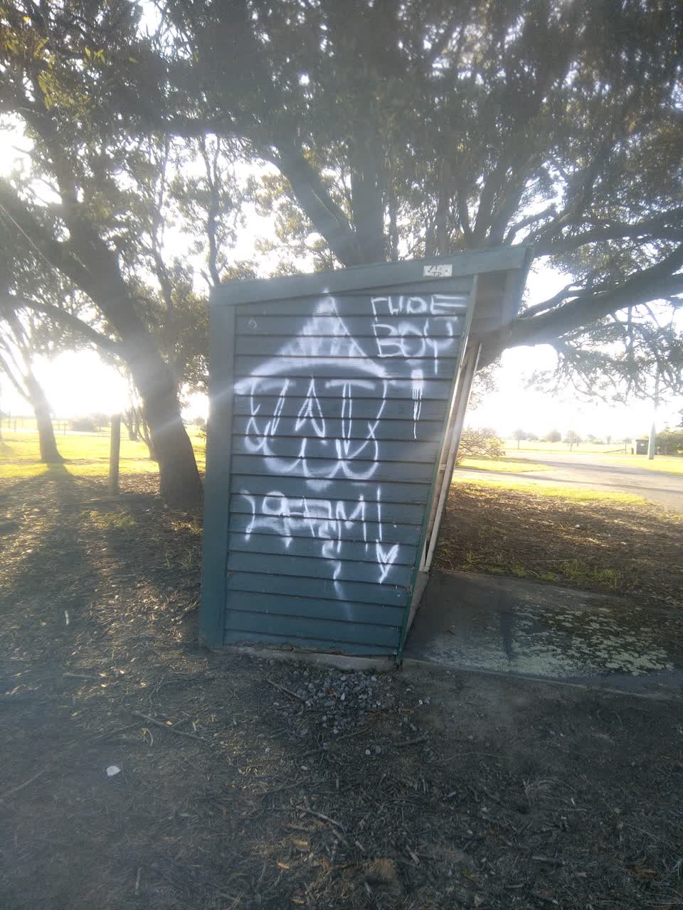 The photograph attached to this graffiti report