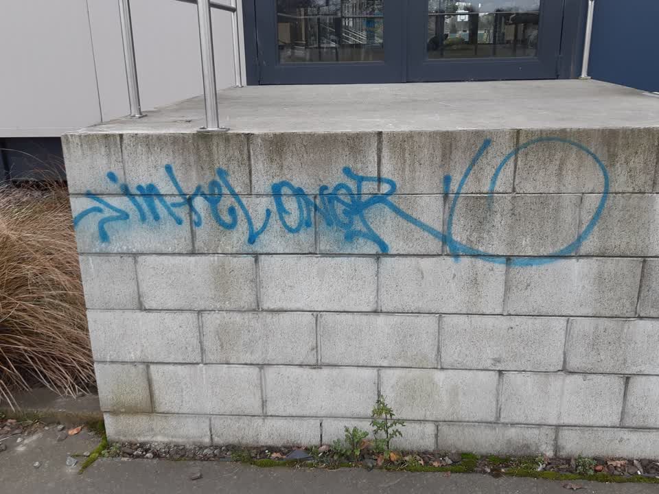 The photograph attached to this graffiti report