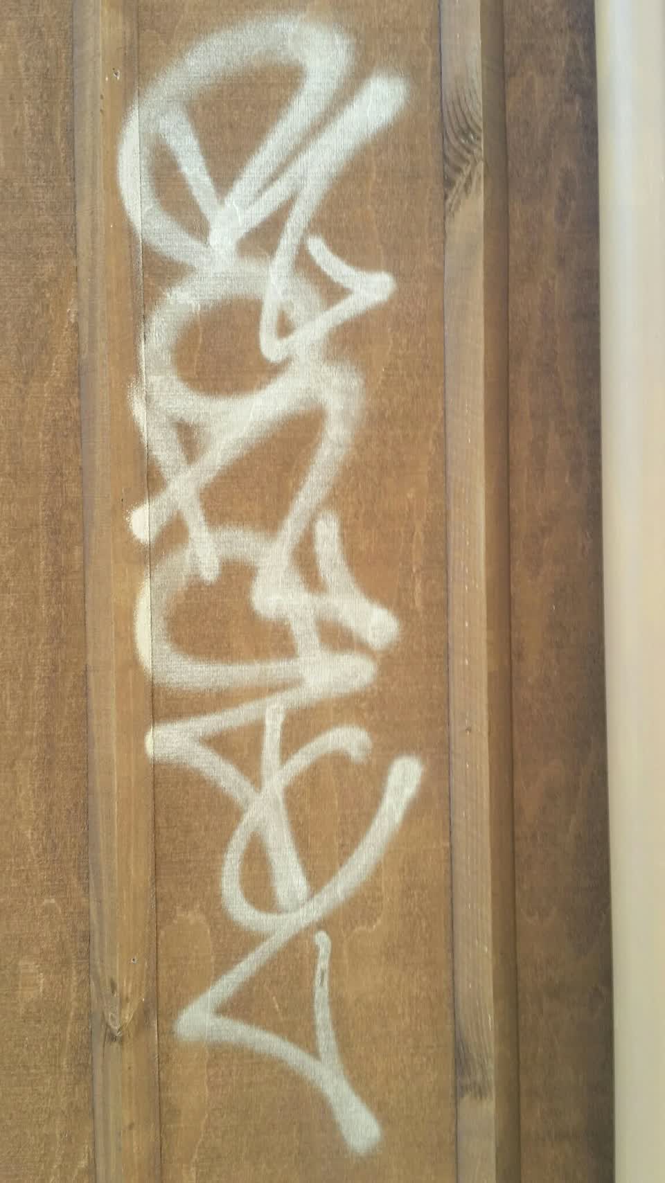 The photograph attached to this graffiti report