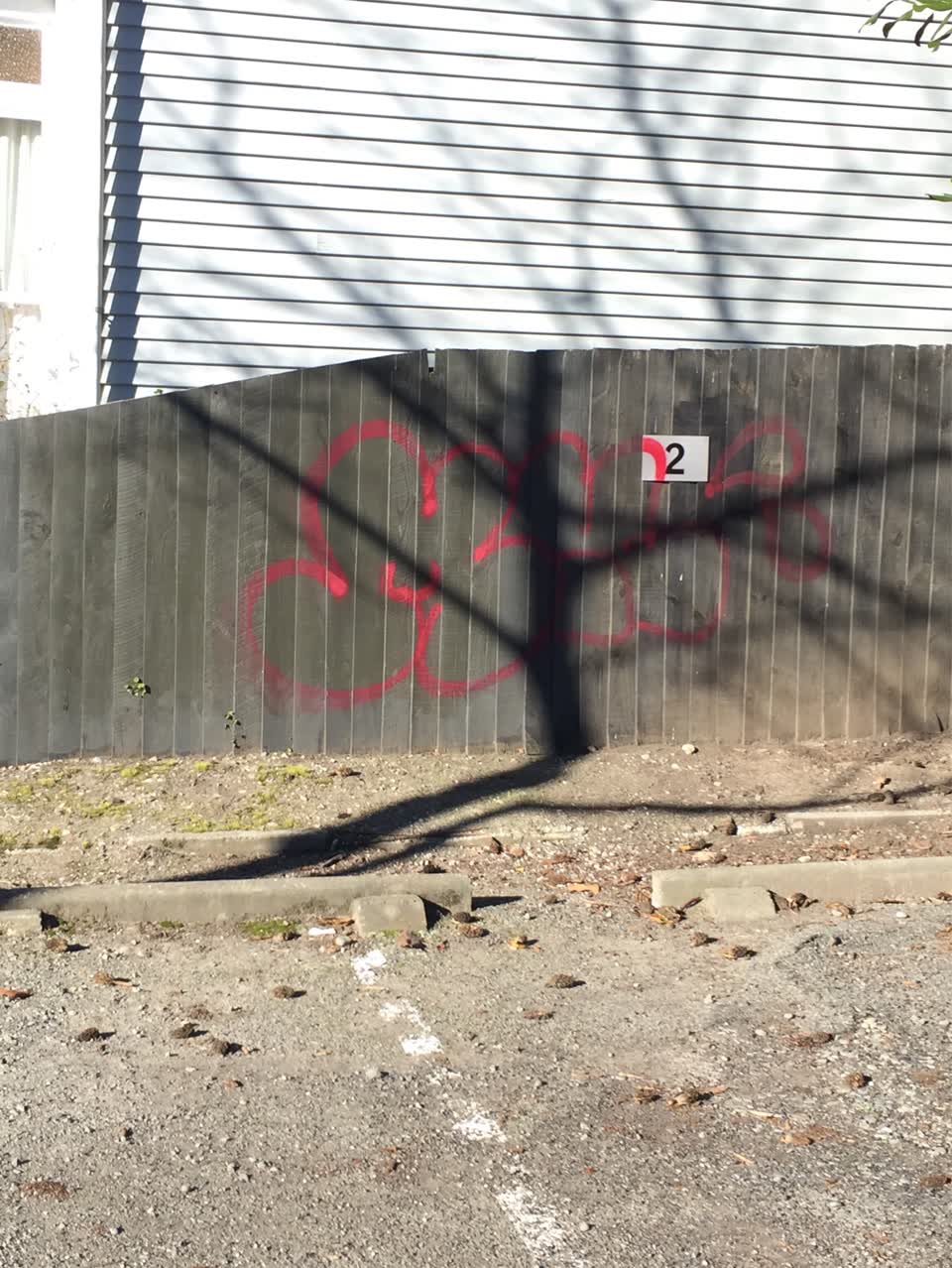 The photograph attached to this graffiti report