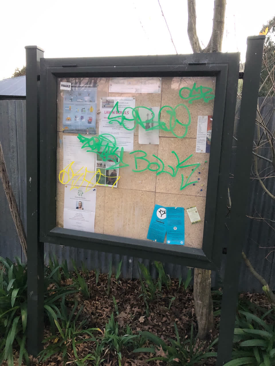 The photograph attached to this graffiti report
