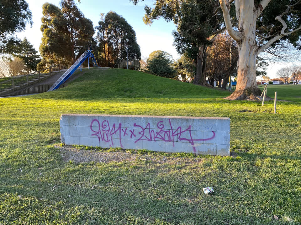 The photograph attached to this graffiti report
