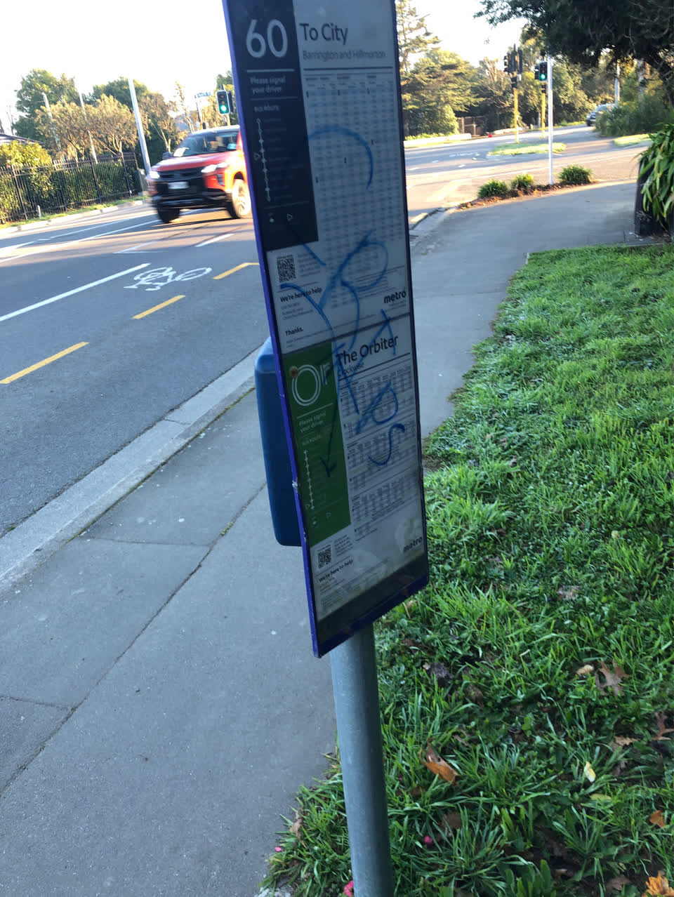 The photograph attached to this graffiti report