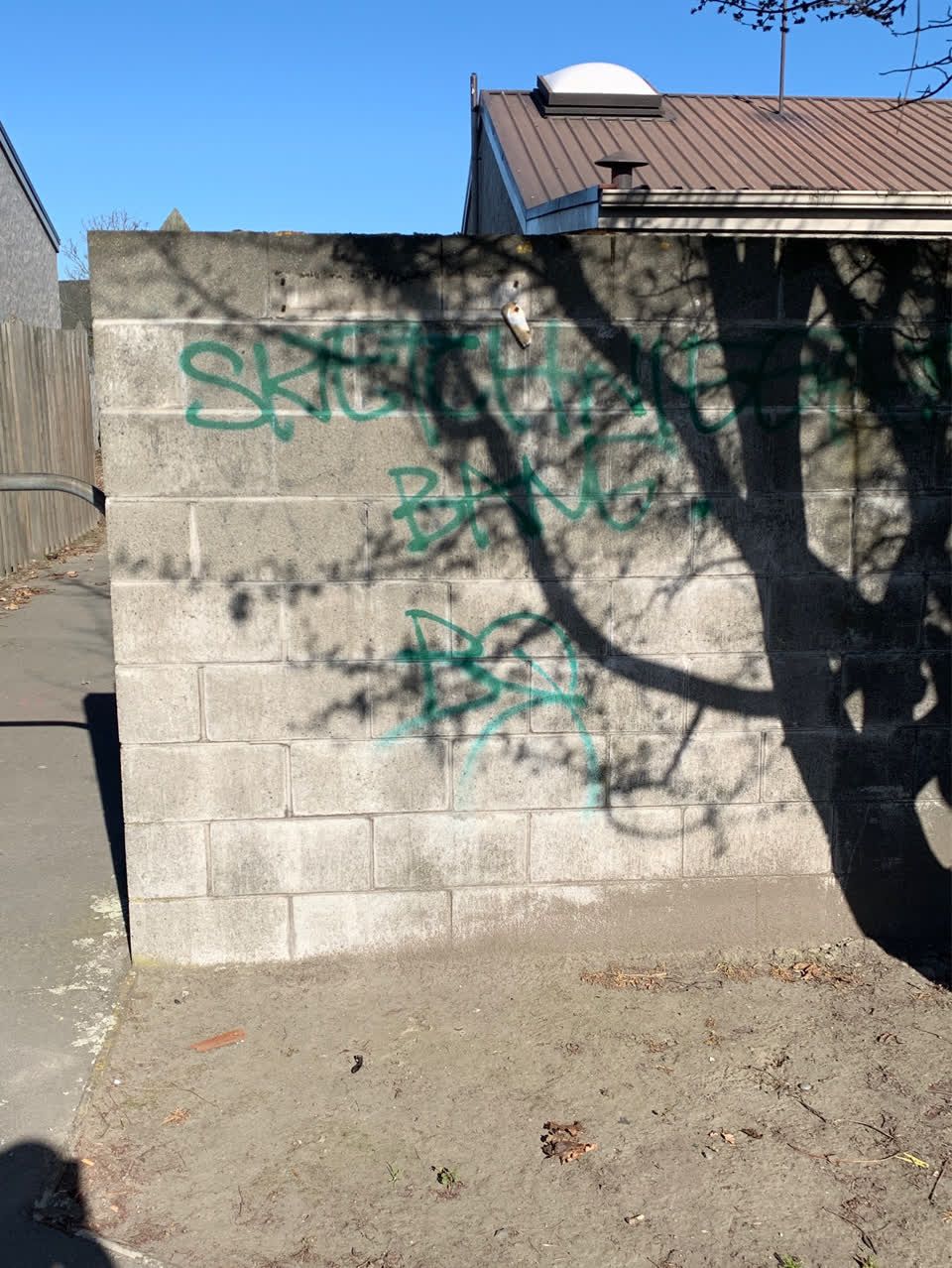The photograph attached to this graffiti report