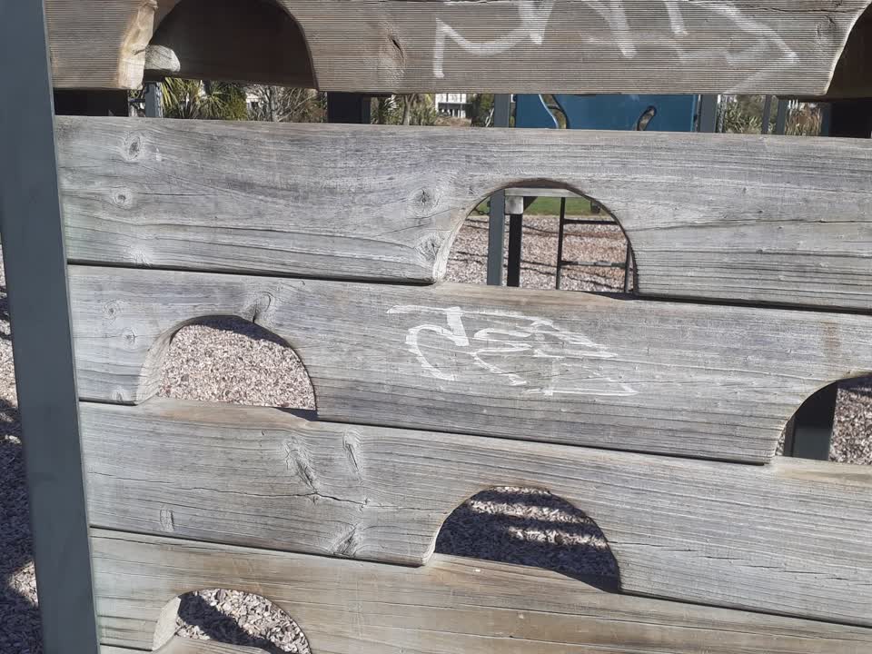 The photograph attached to this graffiti report