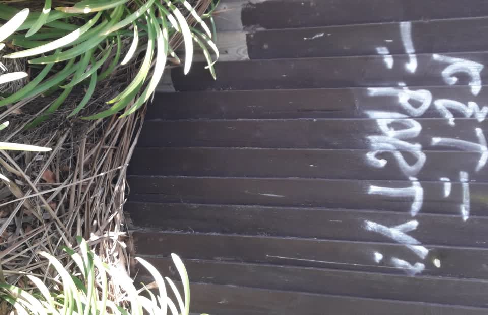 The photograph attached to this graffiti report
