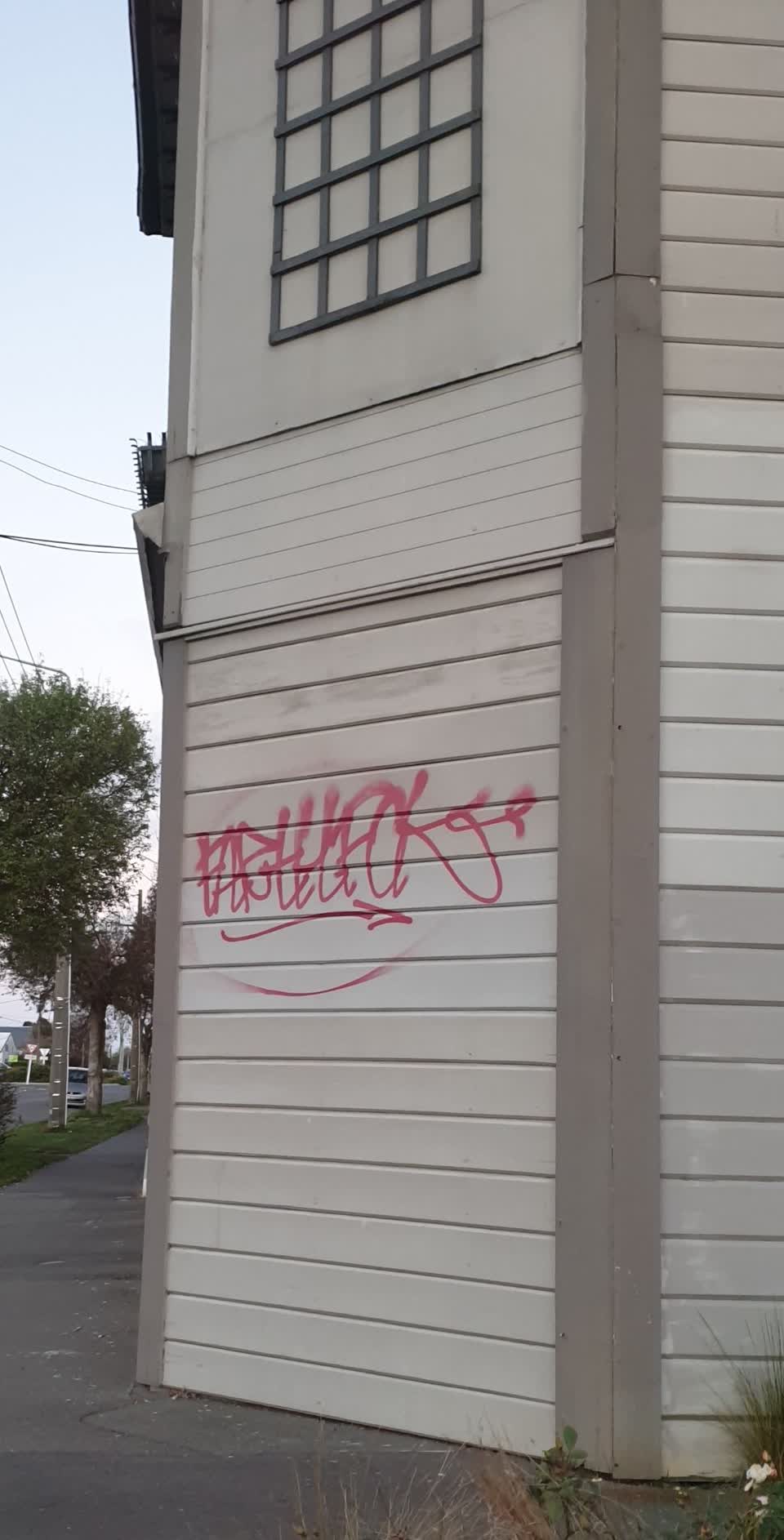 The photograph attached to this graffiti report