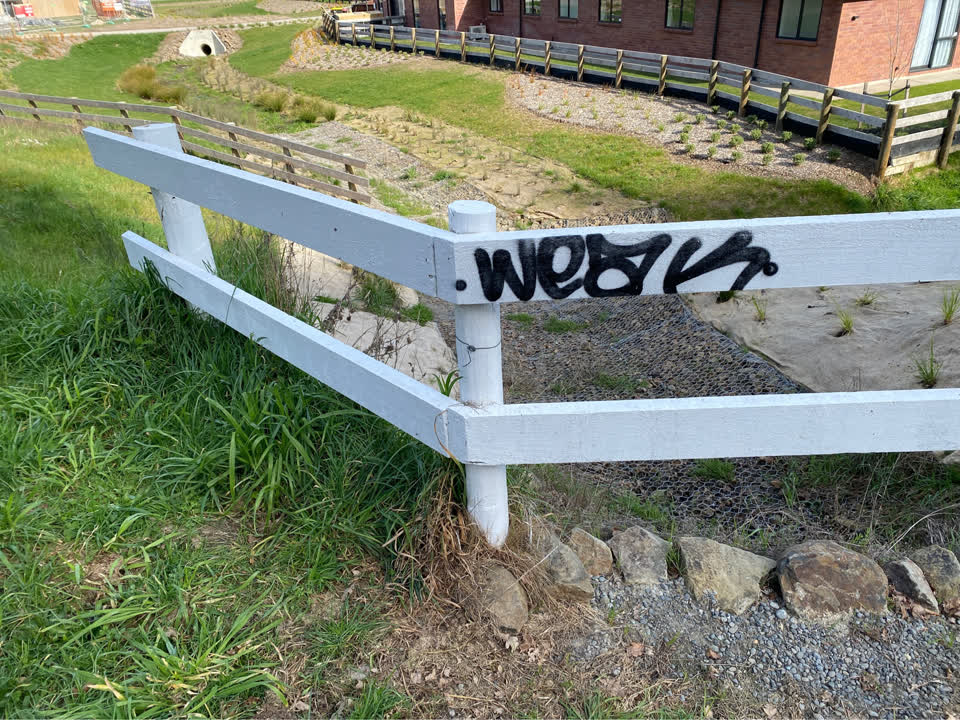 The photograph attached to this graffiti report