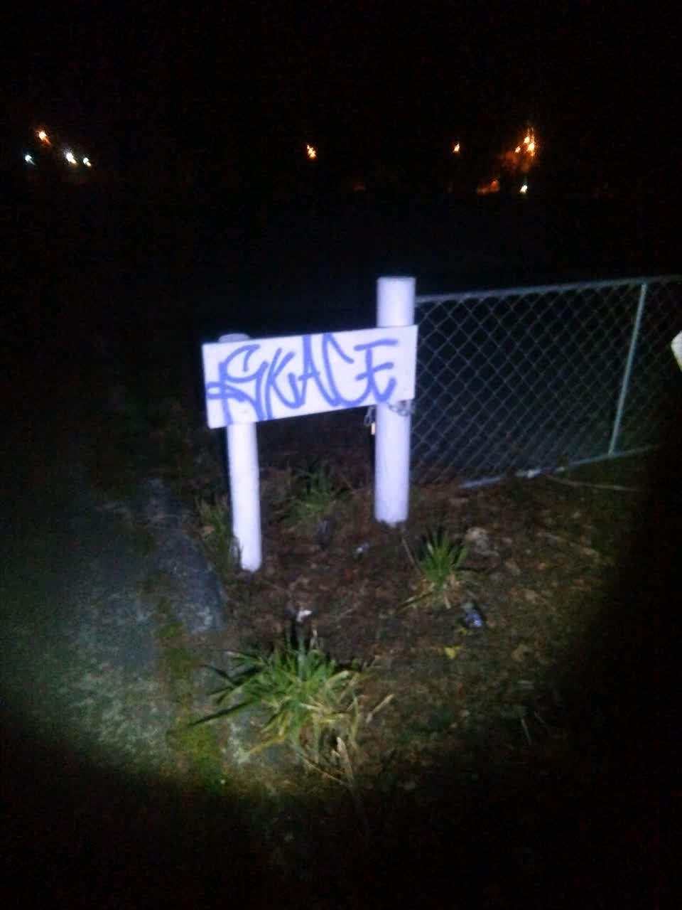 The photograph attached to this graffiti report