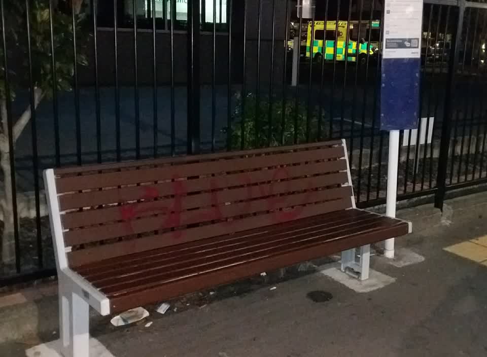 The photograph attached to this graffiti report