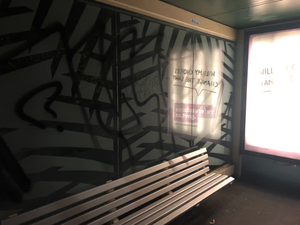 The photograph attached to this graffiti report
