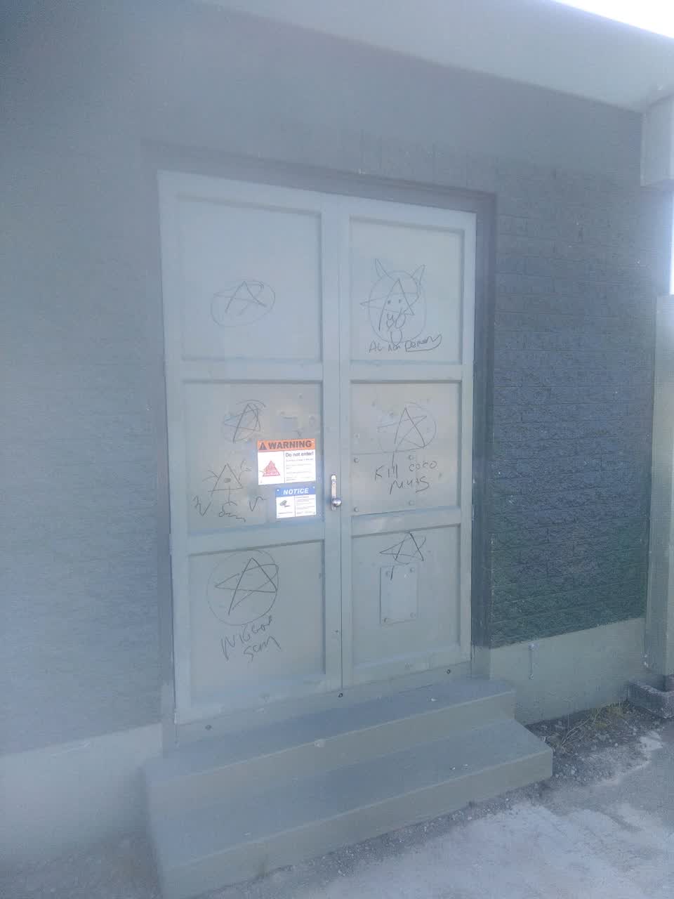 The photograph attached to this graffiti report