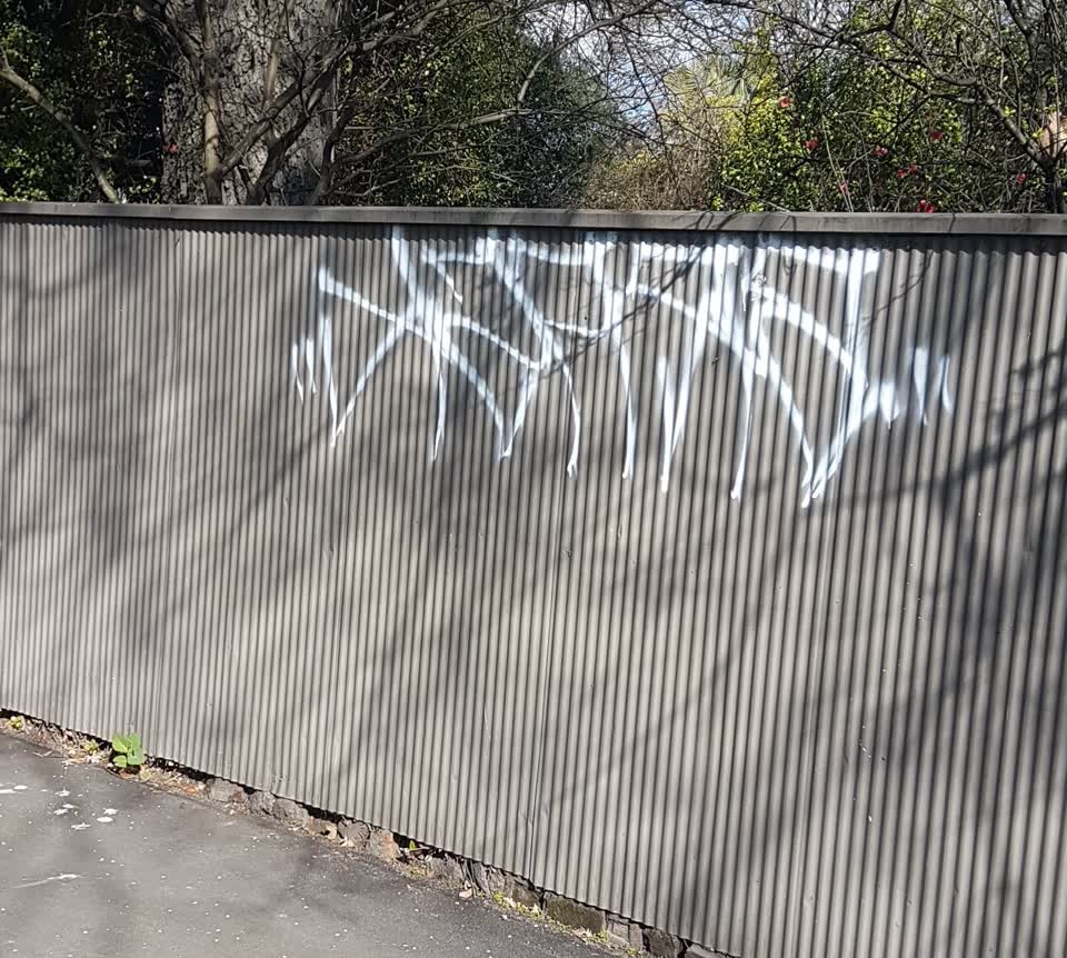 The photograph attached to this graffiti report