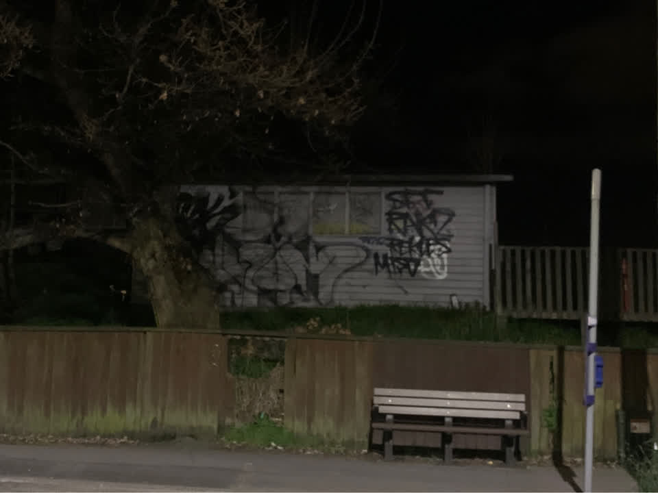 The photograph attached to this graffiti report