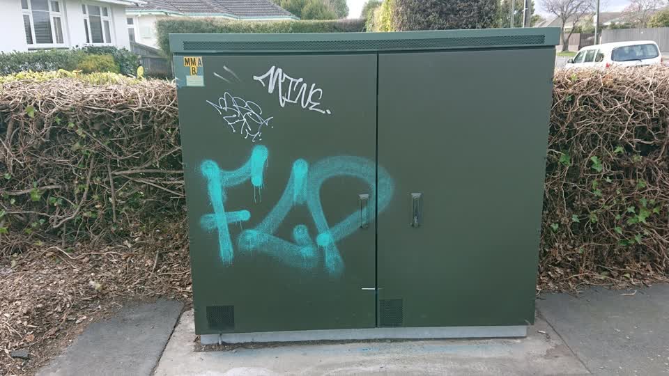The photograph attached to this graffiti report