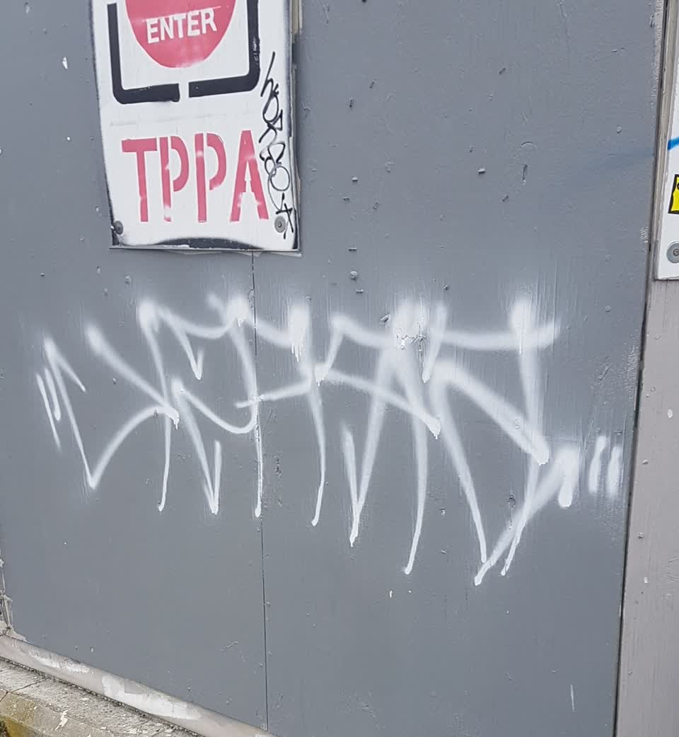 The photograph attached to this graffiti report