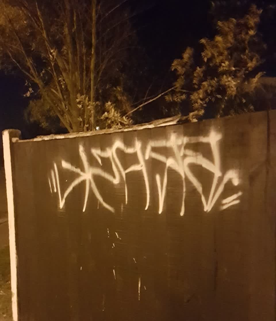 The photograph attached to this graffiti report