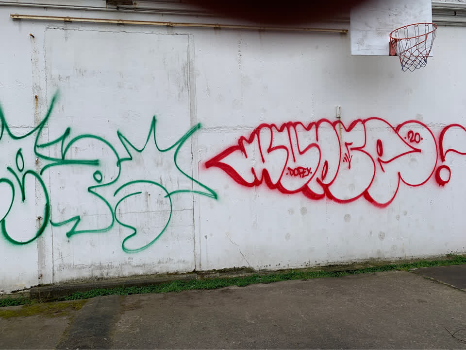 The photograph attached to this graffiti report