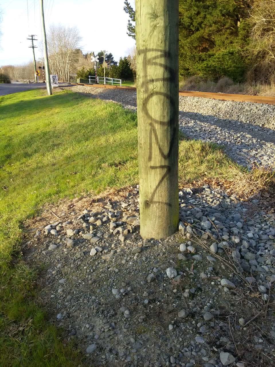 The photograph attached to this graffiti report