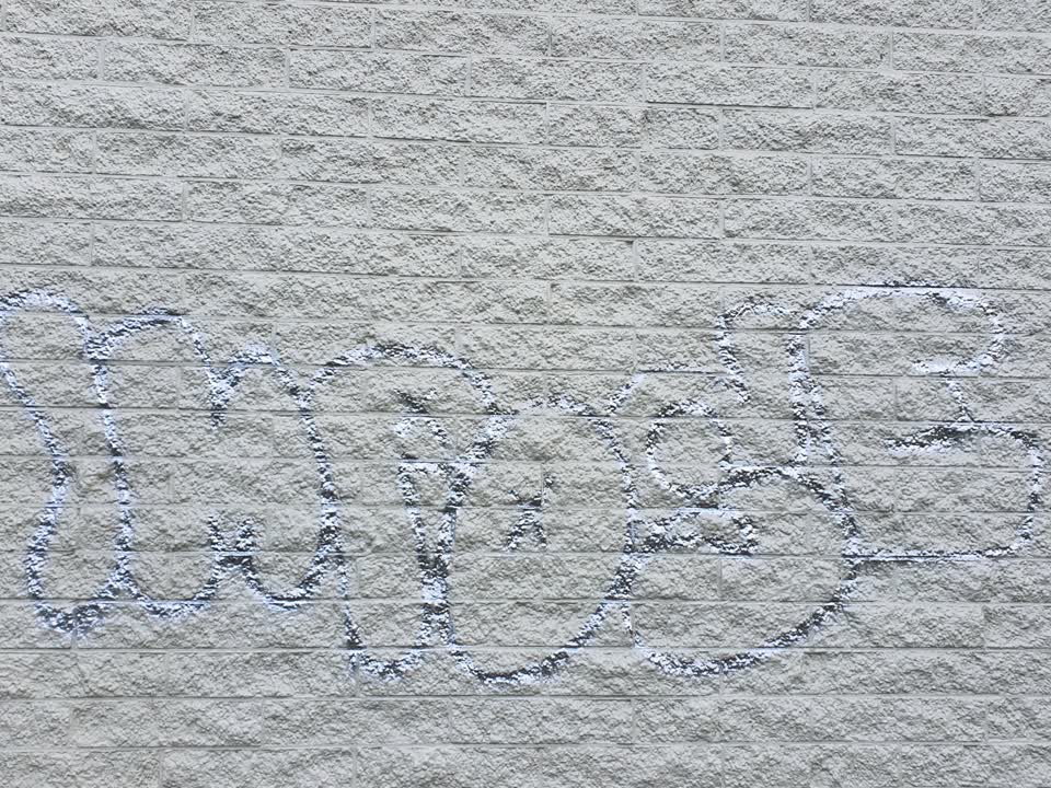 The photograph attached to this graffiti report