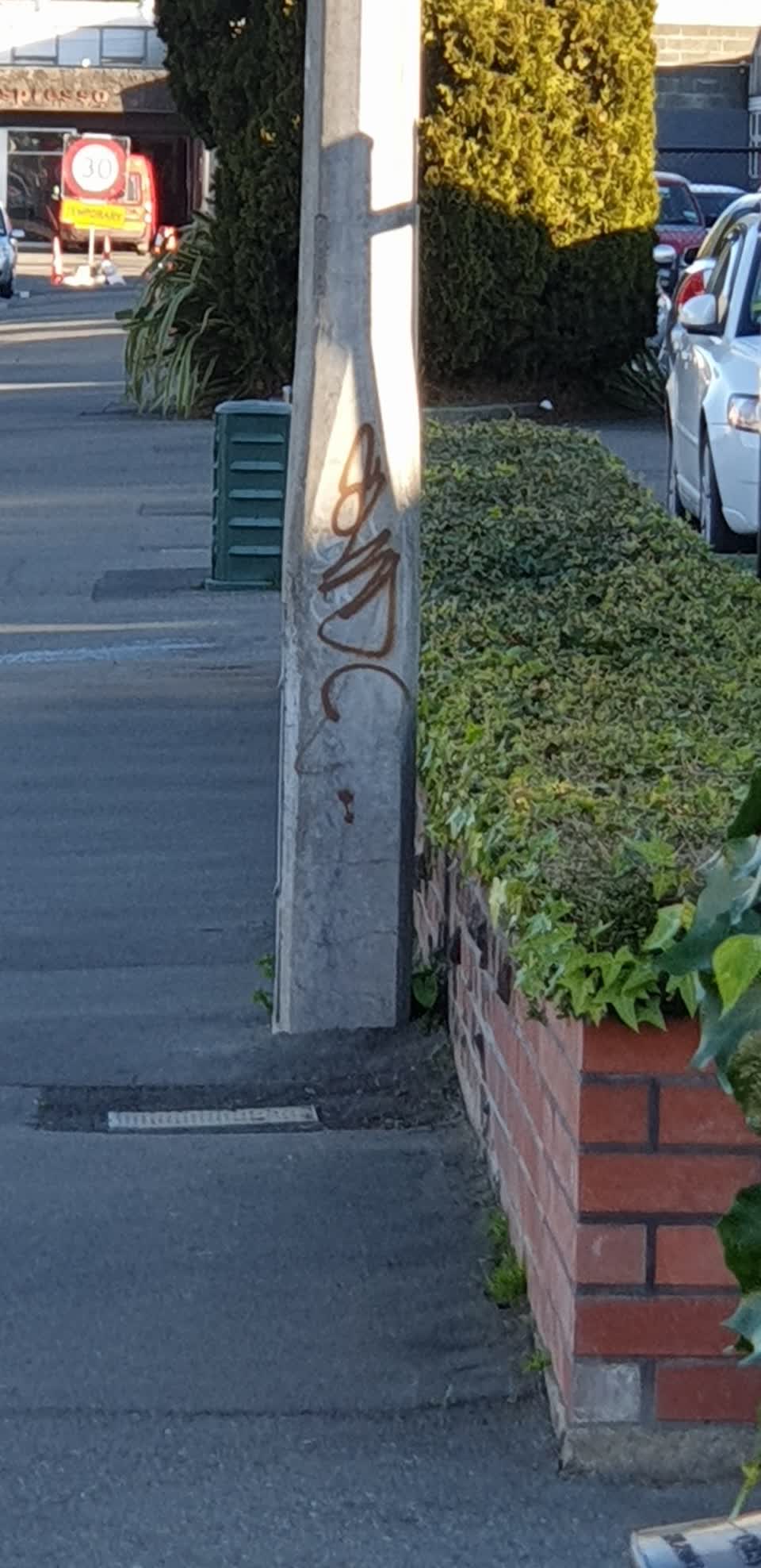 The photograph attached to this graffiti report