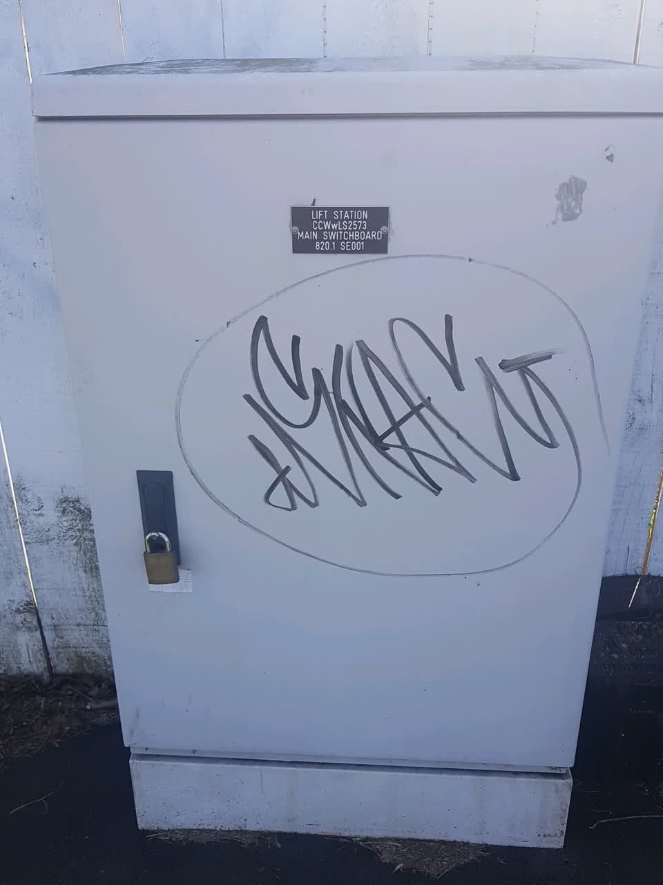 The photograph attached to this graffiti report