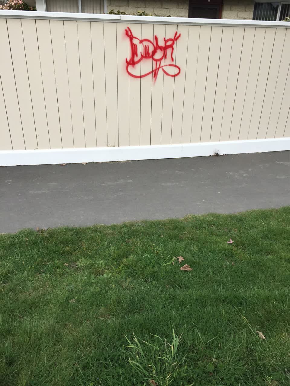 The photograph attached to this graffiti report