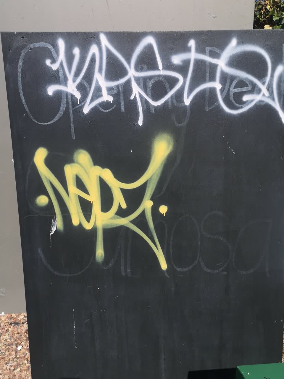 The photograph attached to this graffiti report