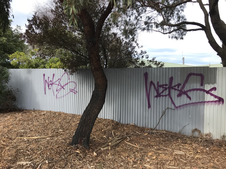 The photograph attached to this graffiti report