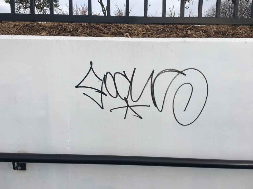 The photograph attached to this graffiti report