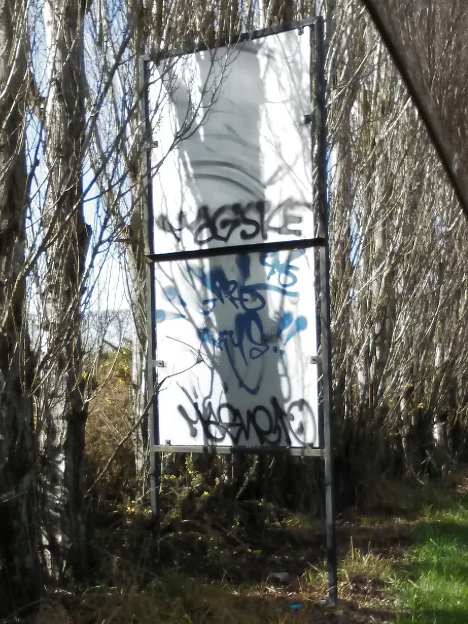 The photograph attached to this graffiti report