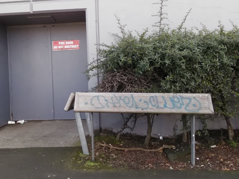The photograph attached to this graffiti report